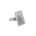 Vintage stainless steel Tarot Queen of Swords ring with polished silver finish - Size 7 / Queen of Swords / Steel