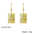 Gold-plated stainless steel Temperance Tarot earrings with Roman numeral XIV design - Gold 19
