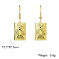Classic vintage The Tower tarot card drop earrings in golden finish with hook style - Gold 21