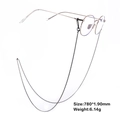 Fashionable dark gunmetal titanium steel eyewear chain with adjustable anti-slip rings - Fine Chain Style - Black Gold (SUNGJY047-B)