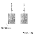 Vintage stainless steel Judgement Tarot card dangle earrings in silver finish - Steel Color 22