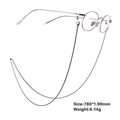 Black metal heart bead glasses chain for women with anti-slip rubber loop and lobster clasp - Fine Chain Style - Black Gold White (SUNGJY047-W)