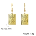 Vintage Judgement tarot card earrings in gold-plated stainless steel with dimensions - Gold 22