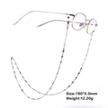 Chaîne de lunettes en acier inoxydable argenté avec maillons en croix 780mm - Style Croix - Blanc (SUNGSS201903-W)