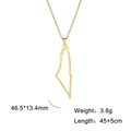 Golden Israel map outline pendant necklace in stainless steel with hollow design - 46.5*13.4mm / Hollow Outline Map (Style 4) - Gold