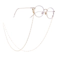 Elegante goudkleurige koperen brillenketting met cilindrische schakels en lussen - Goud