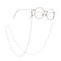 Elegante zilveren koperen ketting voor brillen en maskers met kleine kralen - Wit K/Zilver