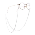 Silver hollow diamond link eyewear chain with non-slip silicone loops for glasses - Silver