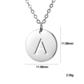 Collana in acciaio al titanio argento lucido con ciondolo a cerchio da 12mm con lettera A - Lettera A