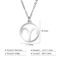 Minimalist silver Aries constellation necklace with polished hollow circle pendant - Aries