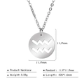 Silver Aquarius constellation hollow necklace with 11.9mm pendant and 520mm chain - Aquarius Hollow Out