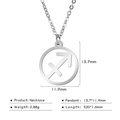 Silver stainless steel Sagittarius zodiac pendant necklace with size specifications - Sagittarius
