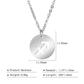 Silver stainless steel Sagittarius zodiac pendant necklace with hollow arrow design - Sagittarius Hollow Out