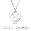 Silver stainless steel Taurus zodiac hollow pendant necklace with thin chain - Taurus