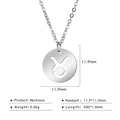 Silver stainless steel Taurus zodiac pendant necklace with hollow circle design - Taurus Hollow Out
