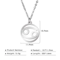 Silver stainless steel Cancer zodiac necklace featuring a hollow round symbol pendant - Cancer