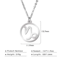 Silver stainless steel Capricorn zodiac necklace featuring a hollow circular pendant design - Capricorn