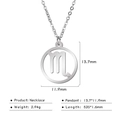 Scorpio zodiac pendant necklace in silver stainless steel with detailed dimensions - Scorpio