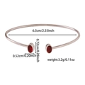 Dettagli del bracciale in acciaio argento con misure 6,5 cm e pietre rosse - Stile Gemma Rossa (ZHG2257) / Colore acciaio