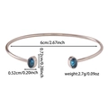 Dettaglio del bracciale rigido in acciaio argento con cristalli blu e misure - Stile Gemma Blu (ZHG2257) / Colore acciaio
