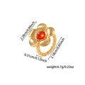 Specifiche dettagliate sulle dimensioni dell'anello a fiore dorato con pietra rossa - Taglia 7 / Oro-Pietra Rossa