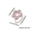 Vista dettagliata dell'anello a fiore in oro 18K con dimensioni e specifiche di peso - Taglia 7 / Argento - Pietra Rosa