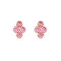 Orecchini a perno con pietre rosa e base dorata in acciaio inossidabile a forma di fiore - Stile Fiore in Zircona (ZHE1180-Rosa)