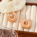 Minimalistische Croissant-Creolen aus Roségold-Edelstahl für Damen im Trend - Croissant-Textur (ZHE933) / Gold