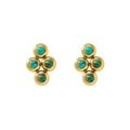Orecchini in acciaio inossidabile dorato con pietre verdi malachite a forma di rombo - Stile Look Malachite (ZHE1181绿)