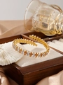 Lussuoso bracciale a spirale placcato oro con zirconi trasparenti e color champagne - Bracciale Champagne e Bianco (ZHG595香槟+白)
