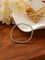 Bracciale a sfere in metallo argentato lucido su legno con decorazioni eleganti - Stile a Sfera 2mm (ZHB1207) / Colore acciaio