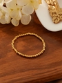 Bracciale minimalista con perline in acciaio inossidabile placcato oro con finitura lucida - Stile a Sfera 3mm (ZHB1208) / Oro