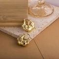 Vintage goldene hohle Creolen mit Bambus-Textur aus hochwertigem Edelstahl für Damen - Geschichtetes Design (ZHE966) / Gold