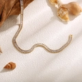 Elegante collana tennis placcata oro 18k con zirconi rettangolari su sabbia di mare - Stile (ZHN526) / Strass Bianco