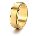 Anillo giratorio antiestrés dorado con acabado mate cepillado y los bordes pulidos - US 7 / Dorado