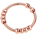 Minimalistischer Anti-Stress-Ring in Roségold mit zehn beweglichen Perlen - US 5 / Roségold