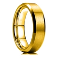Anillo minimalista de acero de titanio cepillado dorado con bordes biselados pulidos - 6mm / US 7 / Dorado