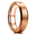 Anillo de titanio oro rosa cepillado con bordes biselados pulidos hombre - 6mm / US 7 / Rosa oro