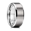 Herenring van zilver titaniumstaal met geborstelde afwerking en gepolijste randen - 8mm / US 7 / Zilver