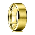 Herenring van titaniumstaal met gouden geborstelde afwerking en gepolijste randen - 8mm / US 7 / Goud