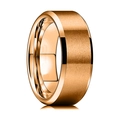 Roségouden titanium ring met een geborstelde matte finish en gepolijste schuine randen - 8mm / US 7 / Roségoud