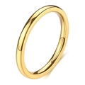 Minimalistischer, goldvergoldeter Edelstahlring, poliertes Band für Hochzeit und Verlobung - Größe 5 / Dünner Schlichter Ring / Gold
