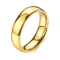 Klassieke minimalistische trouwring van gepolijst roestvrij staal met gouden afwerking - Maat 5 / Brede Effen Band / Goud