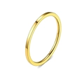 Anillo minimalista de acero inoxidable dorado de 2mm con acabado de espejo pulido - Pequeño / Número 5 / Dorado