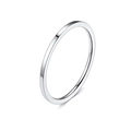 Anillo minimalista de 1mm en acero inoxidable plateado con acabado de borde plano - Pequeño / Número 5 / Plateado
