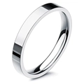 Anillo plano plateado de 4mm en acero inoxidable pulido con acabado de espejo - Estilo Medio / Número 5 / Plateado