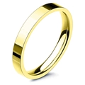 Anillo plano minimalista de 2mm-6mm en acero inoxidable pulido con baño de oro - Estilo Medio / Número 5 / Dorado