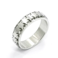 Silberner Spinner-Ring mit hohlen Sternmustern aus poliertem Edelstahl für Herren - US 5 / Silber - Stern Spinner Ring