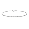 Polished silver stainless steel thin link chain bracelet with lobster clasp closure - 2.4mm Style One (Fine Chain)