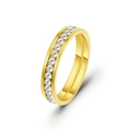 Detail of 4mm gold plated stainless steel eternity ring with channel set cubic zirconia - US 5 / Gold
